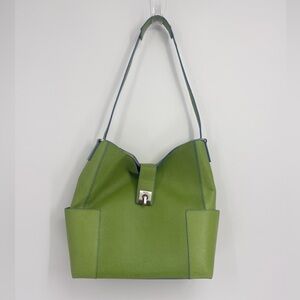 Tumi Green Leather Shoulder Bag